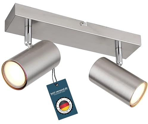 bmf-versand® Deckenstrahler 2 Flammig Schwenkbar - Deckenleuchte mit 2 Spots - Deckenlampe Wohnzimmer Modern - Strahler Küche Fassung GU10