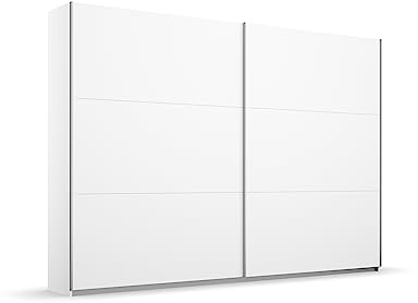 Rauch Möbel Aurelio, Schwebetürenschrank, Hochglanz Weiß, Breite 218 cm | Kleiderschrank mit Schwebetüren, Schiebetüren, 2-türig, für Schlafzimmer, Kinderzimmer, Wohnzimmer, Gästezimmer, Garderobe