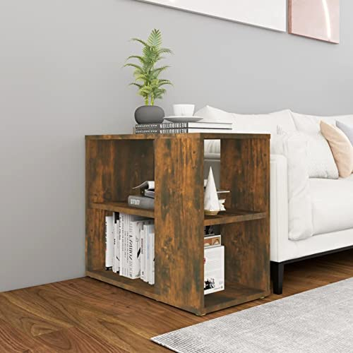 GuyAna Beistelltisch Räuchereiche 60x30x50 cm Holzwerkstoff BalkongeläNder Tisch Balkontisch Schmal Kleiner Tisch