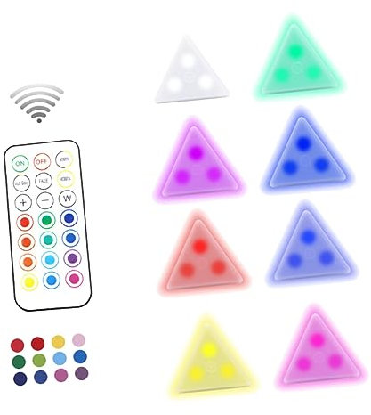 DOITOOL Touch Sensor Rgb Wabenlampe Dekoratives Nachtlicht Dreieckige Led Schrankleuchte Fernbedienbar Kabellos Für Wanddekoration