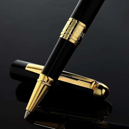 BOCIYER Flüssige Tinte Tintenroller - Schwarze Tinte Nachfüllkugelschreiber, Bestes Kugelschreiber Geschenkset für Schule und Büro, Signatur Stift, 0.5mm