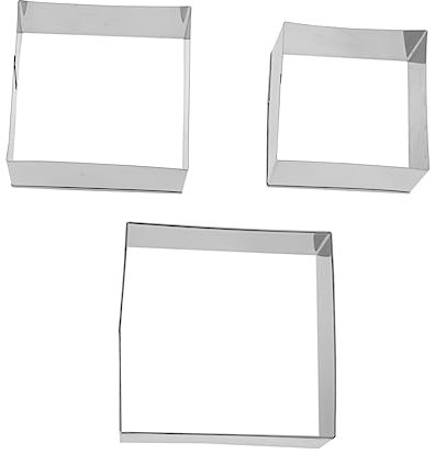 LIFKOME 3stücke Edelstahl Ausstechformen Quadratisch Mit Prägung Rostfrei Antihaftbeschichtet Backformen Für Kekse Dumplings Fondant Kuchen Vielseitig Für Diy Backen Zuhause Und Profi
