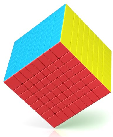 ROXENDA Hastighetskubbar för barn och vuxna, snabb och smidig rotation, robust, hållbar och utan klistermärke, matt, magisk 3D-gåta (kub 8 x 8 x 8)
