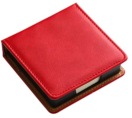 YOUNAFEN Selbstnotizblock-Halter, Leder-Namenskartenhalter, Haftnotizen, Spender für Hülle mit Deckel, Büro, Schule, Supp, Leder, Notizblockhalter, Notizkartenspender, Haftnotizen, Aufbewahrungsbox,