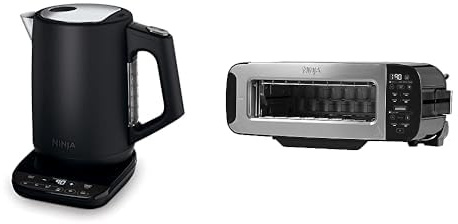 Bouilloire Ninja Perfect Temperature, 1,7 L, avec contrôle de la température, affichage LED KT200EU + Grille-Pain Ninja Foodi 3-en-1, Grill et Presse-panini ST202EU