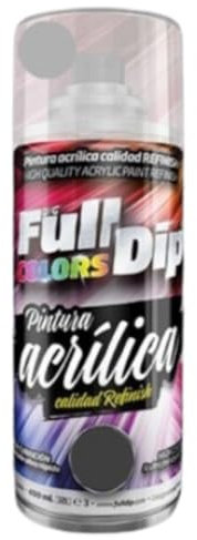 AutoFullCar - Pintura Full Colors By Full Dip - ACRÍLICA PERMANENTE - Color Aluminio Metalizado - 400 ml. - Ideal Para Pintar Llantas o Retocar Roces y Arañazos (SPRAY)