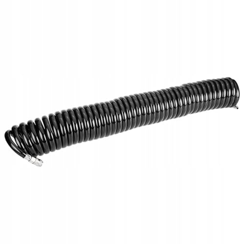 NEO TOOLS Spiralschlauch 12 x 17 mm/15 m | Aus widerstandsfähigem PU, Druckluftversorgungskabel, Kabel vom Kompressor zu den Blaspistolen