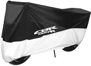 Motorradschutz für Parken Für CBR1000RR CBR 1000 RR 2004-2019 Motorrad-Schutzhüllen Wasserdicht Regen- Und Staubdicht(Black Silver,M for 160cm)