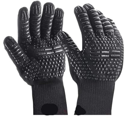 Guantes Para Barbacoa Guantes for barbacoa resistentes a altas temperaturas, manoplas for horno de 500 a 800 grados, guantes ignífugos con aislamiento térmico for barbacoa y microondas Para Cocina, Pa