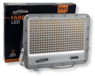 UNIVERSO BK05-200W-B3C FARO PROIETTORE SMD LED FLOODLIGHT 200W SLIM IP65 COLORE BIANCO CCT 3in1 COLORE LUCE SELEZIONABILE