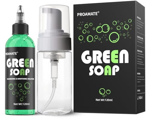 Proamate Green Tattoo Soap 4OZ with Foaming Bottle 120ml Tattoo Supplies for Tattoos Piercings, Clean Skin Equipment