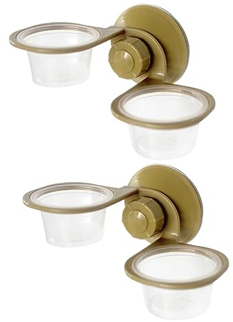 HEMOTON Lot De 2 Bols Suspendus pour Reptiles Et Lézards, Gamelles Murales Transparentes, Distribution Eau Et Nourriture, Accessoires pour Terrarium, Compatibles Gecko, Serpent, Tortue