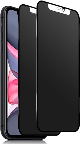 Xunzii Full Screen Matt Sichtschutz Schutzfolie für iPhone 11/iPhone XR für Panzerglas, Anti Fingerabdrücke Matte Anti-Spy Folie, 9H Privacy Anti-Spähen Schutzglas [2 PCS]