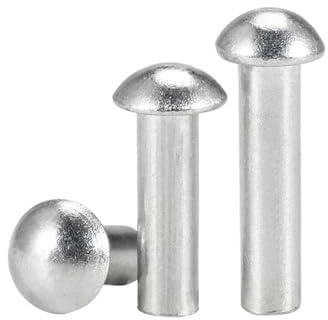 Wshao store Remache De Cabeza Redonda Sólida De Aleación De Aluminio M6, Remache De Cabeza De Botón, Remache Autoenchufable, Remache De Golpe Manual(10mm)