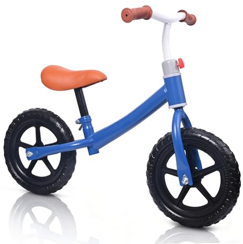 JoyCushy Balance Bike for 2 3 Year Old, 12 Kids' Bike for Toddlers 2-4 Years Old Carbon Steel Frame, No Pedal Walking Balance Bike Training Bicycle for Boys Girls, Up to 35 kg, Blue