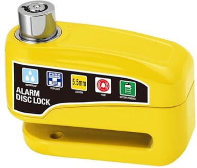 Candado De Freno De Disco con Alarma para Motocicleta con Llaves. Candado Eléctrico Antirrobo para Bicicleta, Moto O Scooter.