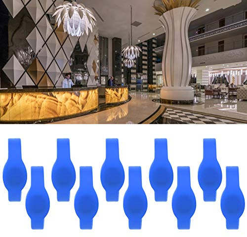 Depisuta Pulsera IC de Pulsera de 13,56 Mhz Resistente Al Agua para Piscina Sala de Sauna, de Control de Acceso de 10 Piezas Playas Rojo Azul Amarillo Negro (BLUE)