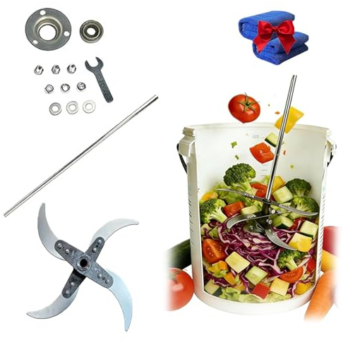 Household Farming Grass Shredder Knife Blades, Adjustable Stainless Steel Vegetable Chopper Set with 12 Mounting Holes, Heavy Duty Cutting Disk for Livestock Feed, Garden & Poultry (4 Blades)