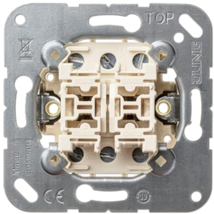 Jung 509eu - Mechanismus Doppelschalter ohne Krallen Snap-On