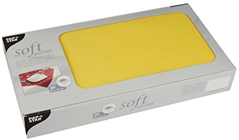 Papstar, 20 Mitteldecken, stoffähnlich, Vlies soft selection 80 cm x 80 cm gelb, #82327
