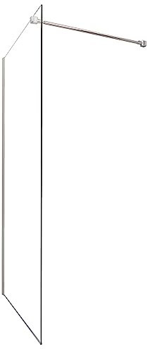 ONDÉE, Paroi Italienne, Transparente, 90x200cm, Traitement anticalcaire, Profilé en INOX chromé Ajustable (-2cm), Verre trempé, Barre de Fixation Murale ou au Plafond en Option