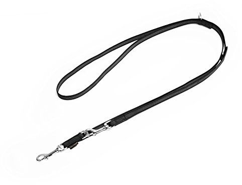 Mystique® Gummierte Umhängeleine Leine 12mm Standard Karabiner schwarz 2m