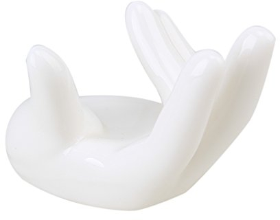 yibuy weiß Porzellan Ocarina Display Zubehör Ocarina Keramik Hand stehen für Musikliebhaber