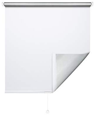 JalousieCrew Verdunklungs-Springrollo Classic Thermorollo - Variante Weiß Alu - Breiten 062 bis 182 cm - Höhe 130 oder 230 cm - Hitzeschutz (082 x 130 cm)