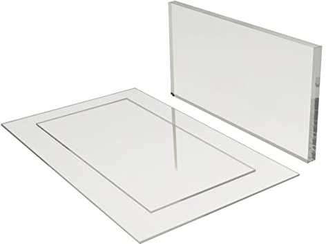 EH Design Placa de cristal acrílico, corte rectangular a medida (200 x 100 x 3 mm), resistente a los rayos UV y a la intemperie, transparente y brillante, para bricolaje, muebles y terrarios