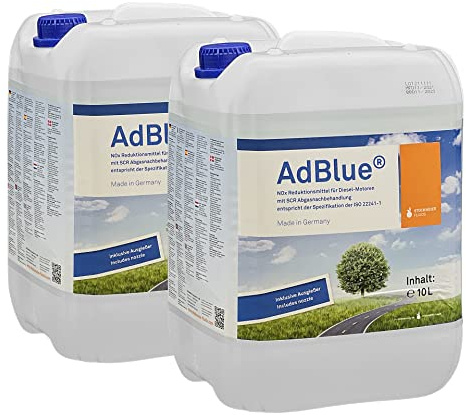 A&G-heute AdBlue® 20l | 2X 10 Liter | Hochreine Harnstofflösung für SCR Abgasreduktion | ISO 22241 | Einfüllschlauch | Reduziert Stickoxidenabgabe | Alle Automarken