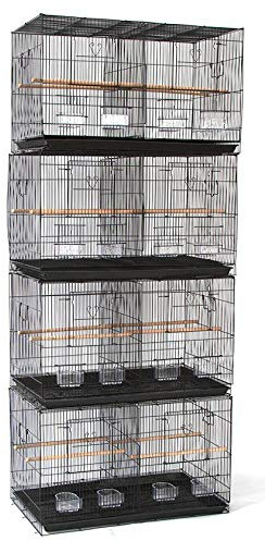 Lot of Breeding Flight Bird Cage for Aviaries Canaries Budgies Finches Lovebird Parakeet (30x18x18 Black with Divider)