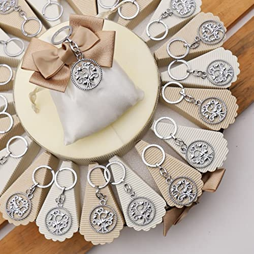 Viale Magico Torta Bomboniere Matrimonio Portachiave Cerchio Albero della Vita 20 Bomboniere (TRG328P)