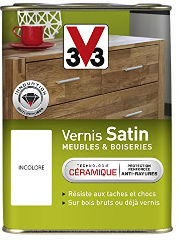 V33 Vernis intérieur Satin meubles & boiseries, Incolore 2,5L