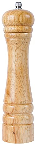 DeroTeno Molinillo de Pimienta. Molinillo de cerámica duro y ajustable. Madera de caucho, Altura de 21 cm