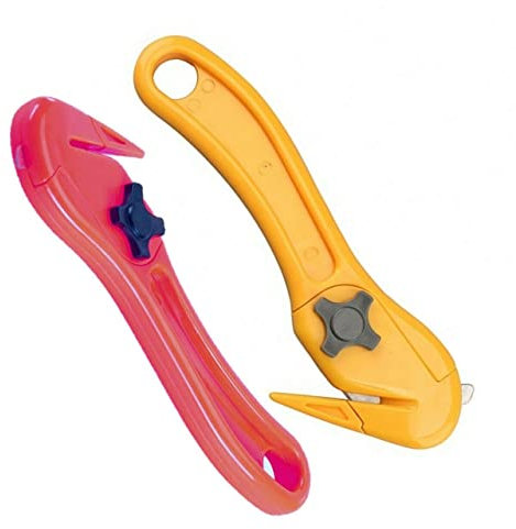 Moving Edge Safety Knife Box Opener Tape Cutter Shrink Wrap Knives (5, RED)