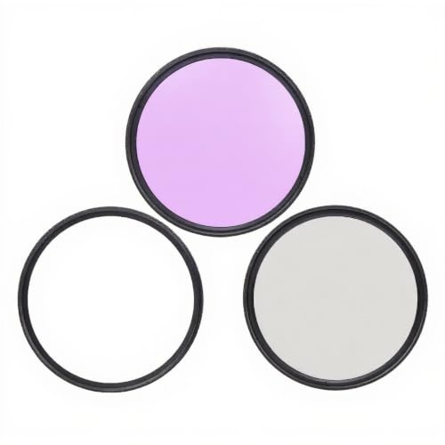 Filtres Objectif 67mm, UV + CPL Polarisant + FLD Kit Filtres en Verre Optique Universel pour Appareil Photo