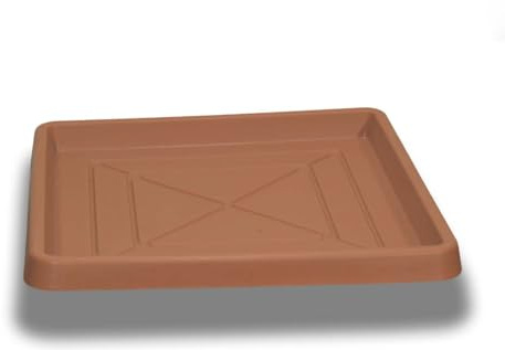 Soucoupe carrée en résine 50 cm. Terracotta