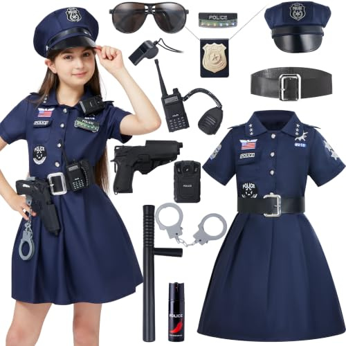 Spooktacular Creations Ensemble de costumes de police pour filles pour déguisement d'Halloween