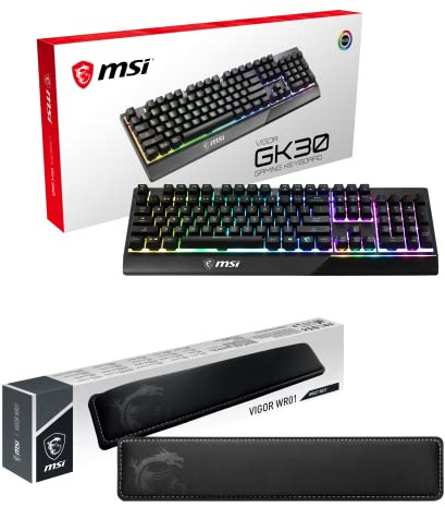 MSI Vigor GK30 DE Gaming Keyboard + Vigor WR01 Gaming Handgelenkauflage