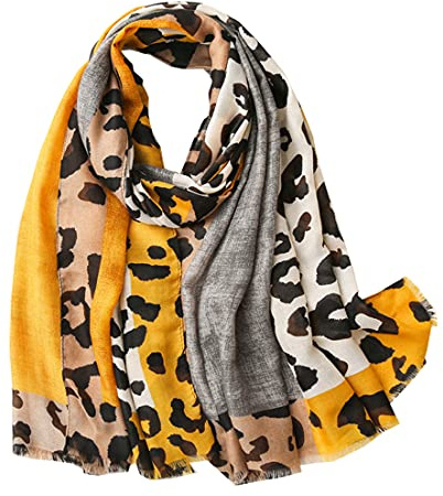 FAIRYGATE Schal Leopardenmuster Damen Schals & Tücher für Frauen Großer Tuch in Vielen Schönen Farben Tierdruck XXL Stole Personalisierte Geschenke 0081