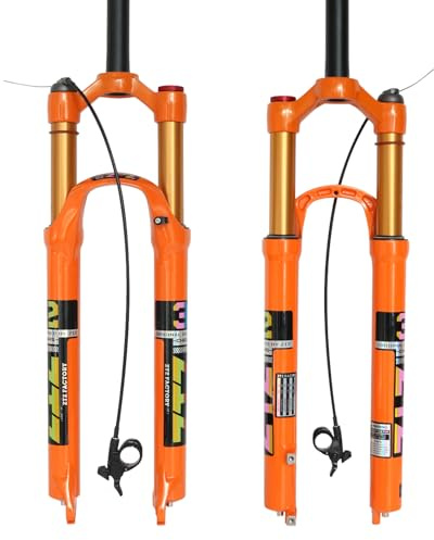 splumzer [EU Stock] Horquilla Delantera de Montaña, Amortiguador de Presión de Aire, Horquilla, Accesorios para Bicicleta, Aleación de Magnesio 26/27,5/29 (Remote Lockout, 26 Pulgadas)