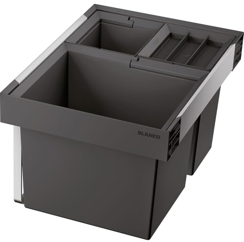 BLANCO FLEXON II low XL 60/3 | Abfall Müllsystem | 1x 30l und 2x 8l Eimer | 1xEimerdeckel 8l | [55x40x32,5 cm] | Minimale Einbauhöhe: 324mm | für 60 cm breite Unterschränke