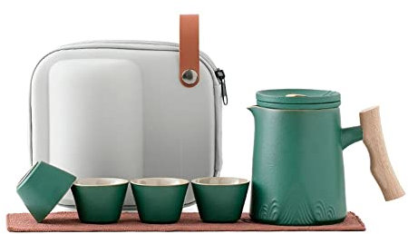 ZHANGZONG Service a The theiere avec infuseur theiere Porcelaine Tea Pot Service à thé Japonais, Ensemble de Tasses à thé Chinois, théière en Porcelaine Kungfu en céramique de Voyage, Sac