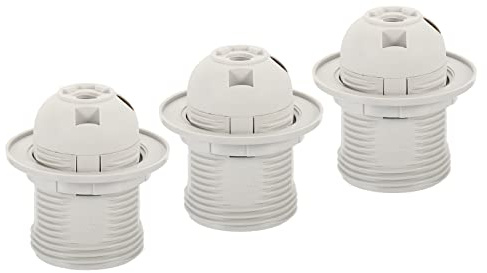 sourcing map Lumière Douille 250V E26/E27 58x39mm Externe Vis Filetage 41mm LED Ampoule Lampe Support pour Retro suspendu Lumières Blanc Paquet de 3