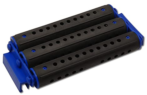 DEWEPRO® Dreifachrollen für Fliesenleger Wascheimer 1524 - gelochte Waschrollen mit massiver Halterung - 26x13x6cm