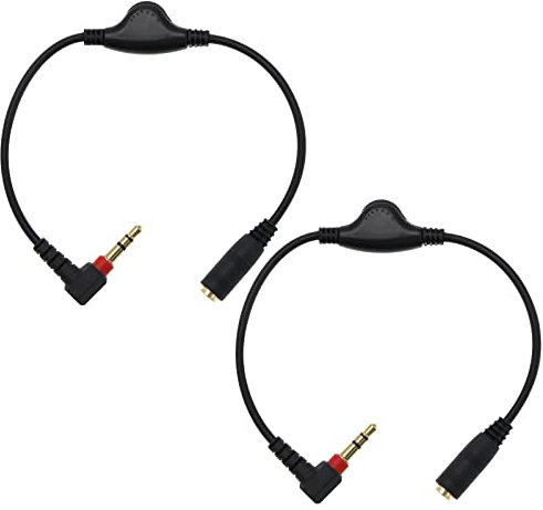 The Lord of the Tools 2PCS 3.5mm Male to Female Audio Extension Cables Headphone/Speaker Volume Control Cable for Computers MP3 MP4 Headphones Plug and Play 25cm Length