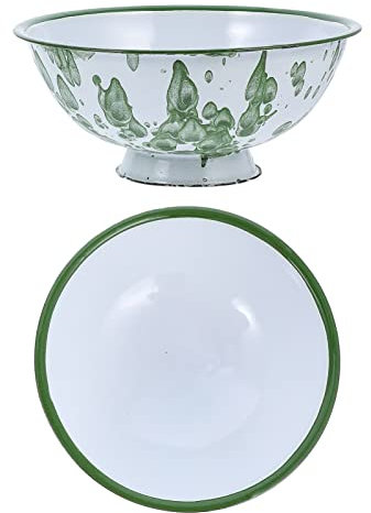 BESTonZON 2stücke Retro Emaille Schüsseln Hochwertige Nudel Und Reisschalen Für Küche Klassisches Design Zur Aufbewahrung Und Servieren - Leicht Zu Reinigen