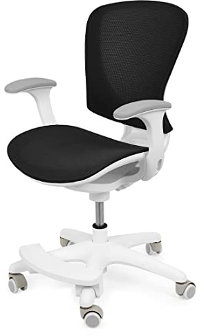 Spacetronik Ergonomischer Schreibtischstuhl Kinder Drehstuhl | für 5-14 Jahre, Verstellbare Sitztiefe, 82-92 cm Höhe, Abnehmbare Fußstütze, Schwerkraftrollen, Atmungsaktives Netzgewebe