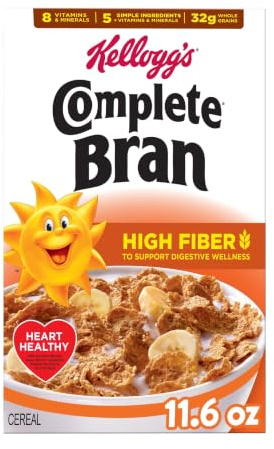 Kellogg's Complete Bran Breakfast Cereal, Fiber Cereal, Family Breakfast, Original, 11.6oz Box (1 Box)