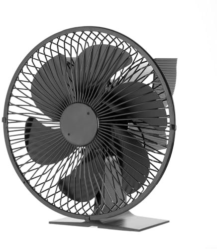 Ventola per stufa a 6 pale, alimentata a calore, con copertura protettiva e termoventilatore per caminetto